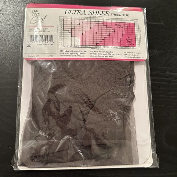 On the Go! Pantyhose Hose Size 1 Color Off Black - Picture 2 of 3